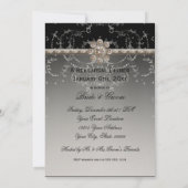 Juwel-Blick-Silber Bling achteckiger Einladung (Rückseite)