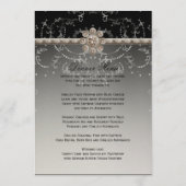 Juwel-Blick-Silber Bling achteckiger Menükarte (Rückseite)