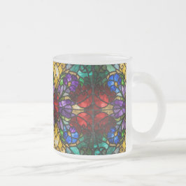 Juwel-Ton-Blumen-Glasmalerei-Kunstbecher Mattglastasse