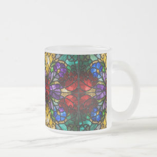 Juwel-Ton-Blumen-Glasmalerei-Kunstbecher Mattglastasse
