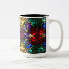 Juwel-Ton-Blumenfensterglaskunst-Tasse Zweifarbige Tasse