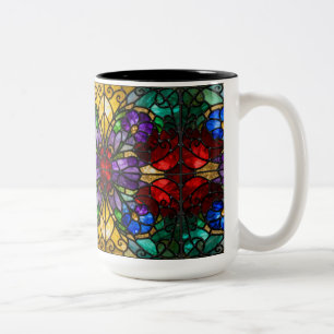 Juwel-Ton-Blumenfensterglaskunst-Tasse Zweifarbige Tasse