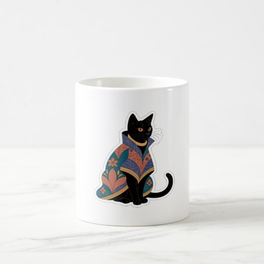 Juwel-Ton Botanischer Katzenkaffeebecher Kaffeetasse (Mittel)