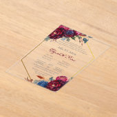 Juwel Ton mit Rahmen Quinceañera Acryleinladungen (Ablage )