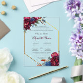 Juwel Ton mit Rahmen Quinceañera Acryleinladungen (In Situ (Hochzeit))