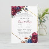 Juwel Ton mit Rahmen Quinceañera Einladung (Stehend Vorderseite)