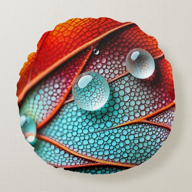 Juwelen auf einem feinen Flügel Rundes Kissen (Vorderseite)