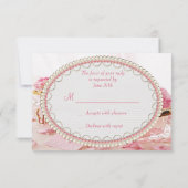 Juwelen, Boxen und rosa Blume UAWG RSVP Karte (Rückseite)