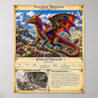 Juwelen-Drachen-Feldplatte Poster