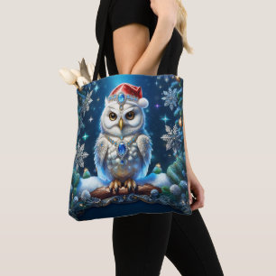 Juwelen-Eule mit Weihnachtsmannhut-Feiertags-Tasch Tasche