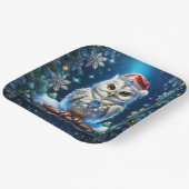 Juwelen-Eule mit Weihnachtsmannmütze Papierplatte Pappteller (Gewinkelt)