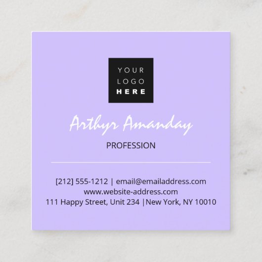 Juwelen Luxury Gold Pearl Rose Rosa Lila Rahmen Quadratische Visitenkarte (Rückseite)