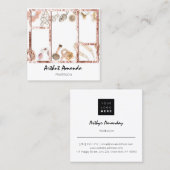 Juwelen Luxusgüter Perlen Gold Rose Gerahmt Quadratische Visitenkarte (Vorne/Hinten)