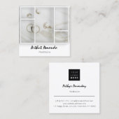 Juwelen Luxusgüter Perlen Gold Weiße VIP Quadratische Visitenkarte (Vorne/Hinten)