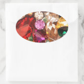 Juwelen Sparkle Edelsteine Farbe Ovaler Aufkleber (Tasche)