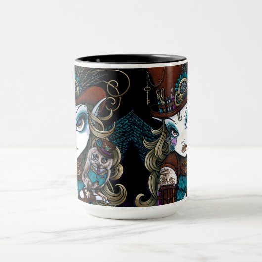 Juwelen u. Vern Steampunk Engel mit Tasse (Zentrum)