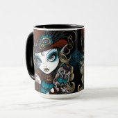 Juwelen u. Vern Steampunk Engel mit Tasse (Vorderseite Links)