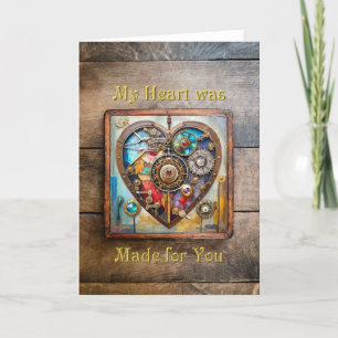 Juwelen und Buntglas Herz Steampunk Serie Dankeskarte