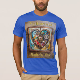 Juwelen und Buntglas-Herz-Steampunk-Serie T-Shirt