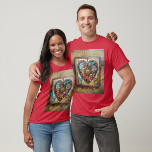 Juwelen und Buntglas Herz Steampunk Serie T-Shirt