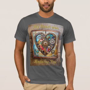 Juwelen und Buntglas Herz Steampunk Serie T-Shirt