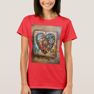 Juwelen und Buntglas Herz Steampunk Serie T-Shirt