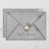 Juwelen und Lace Gray Party Einladung (Vorne/Hinten)