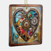 Juwelen und verklebte Glasherz Keramikornament (Rechts)