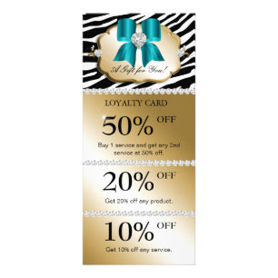 Juwelen Wellness-Center Marketing Cards Zebra Gold Werbekarte