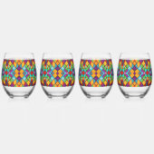 Juwelenähnlicher gestanzter Glass-Effekt - paarwei Weinglas Ohne Stiel (Links)