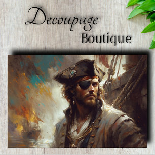 Juwelenbesetzter Piratenkapitän-Decoupage Seidenpapier
