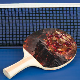 Juwelenbesetzter Würfel auf der vulkanischen Klipp Tischtennis Schläger