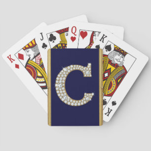 Juwelenbesetztes Monogramm Buchstabe C in verziert Spielkarten