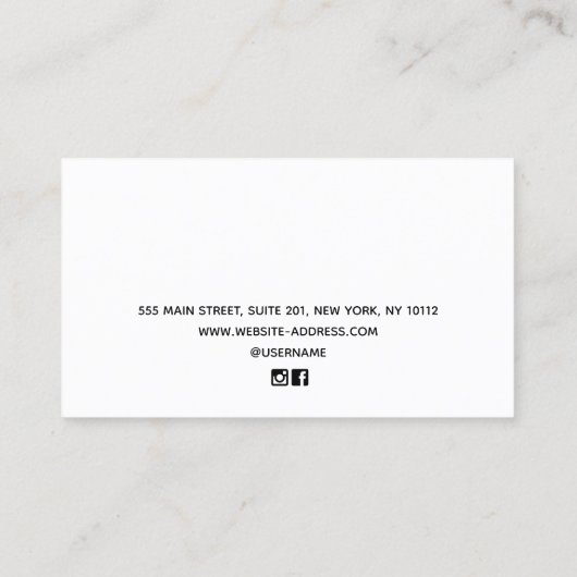 Juwelendarstellung aus weißem Holz Telefonnummerkarte (Rückseite)