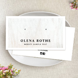 Juwelendarstellung aus weißem Holz Telefonnummerkarte