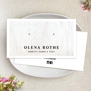 Juwelendarstellung aus weißem Holz Telefonnummerkarte