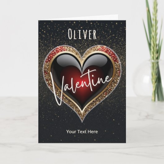 Juweleneffekt Glitzer Valentinstag Feiertagskarte (Vorderseite)