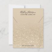 Juwelenhalskette aus elfenbeinfarbenem Glitzer Dankeskarte (Vorderseite)
