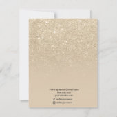 Juwelenhalskette aus elfenbeinfarbenem Glitzer Dankeskarte (Rückseite)