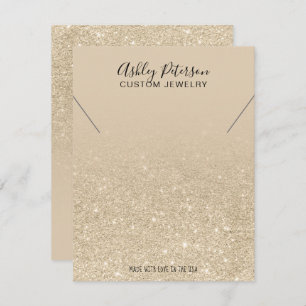 Juwelenhalskette aus elfenbeinfarbenem Glitzer Dankeskarte