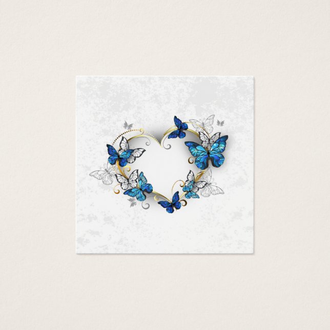 Juwelenherz mit Schmetterlingen Morpho (Vorderseite)