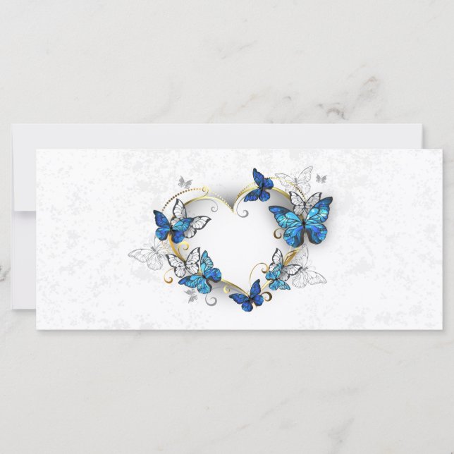 Juwelenherz mit Schmetterlingen Morpho (Vorderseite)