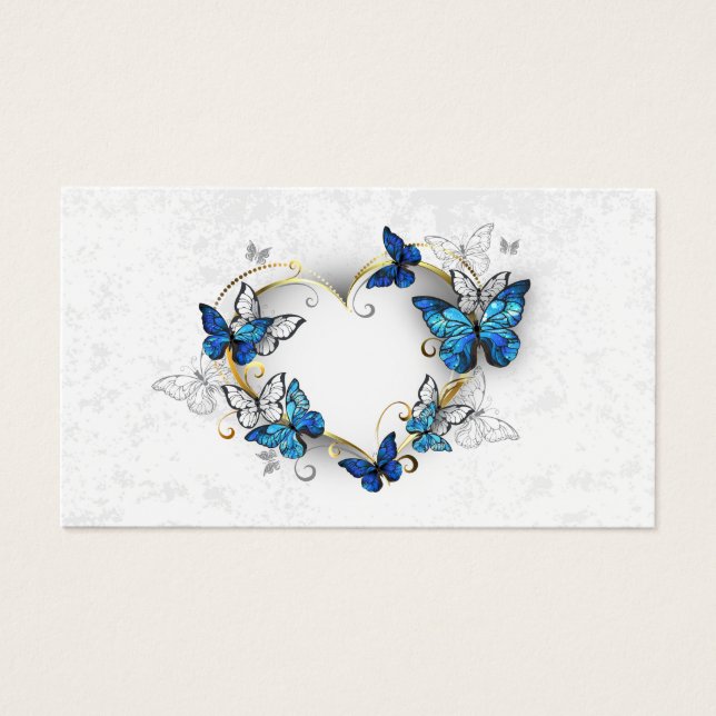 Juwelenherz mit Schmetterlingen Morpho (Vorderseite)