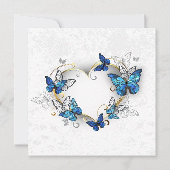 Juwelenherz mit Schmetterlingen Morpho (Vorderseite)