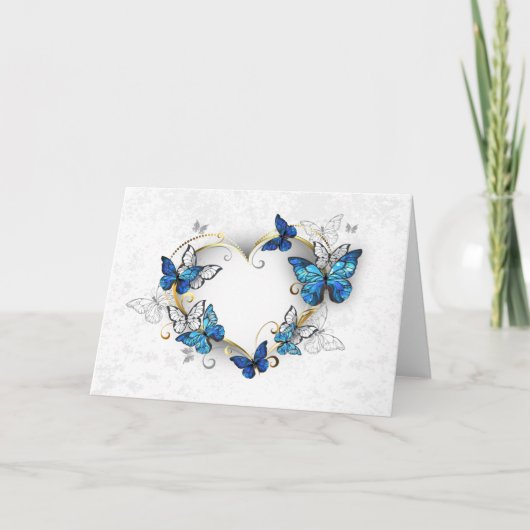 Juwelenherz mit Schmetterlingen Morpho (Vorderseite)