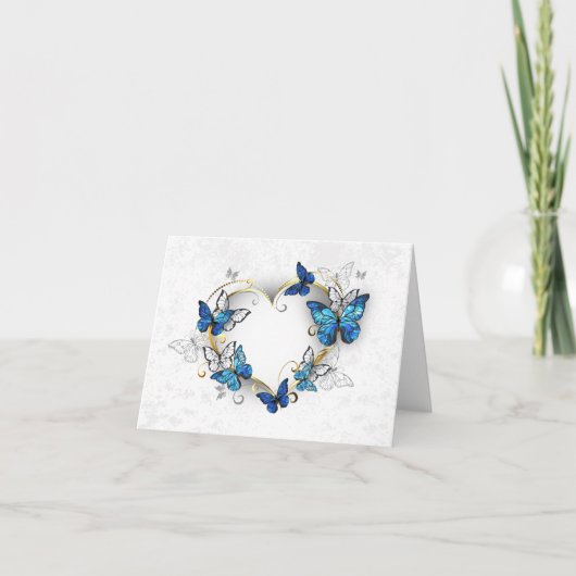 Juwelenherz mit Schmetterlingen Morpho (Vorderseite)