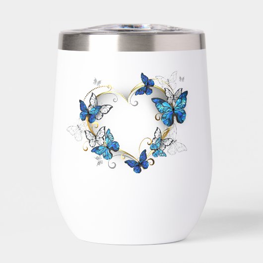 Juwelenherz mit Schmetterlingen Morpho (Vorderseite)