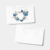 Juwelenherz mit Schmetterlingen Morpho Ausweis (Vorder- & Rückseite)