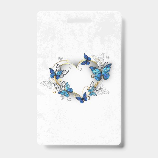 Juwelenherz mit Schmetterlingen Morpho Ausweis (Vorderseite)