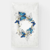 Juwelenherz mit Schmetterlingen Morpho Banner (Vertikal)